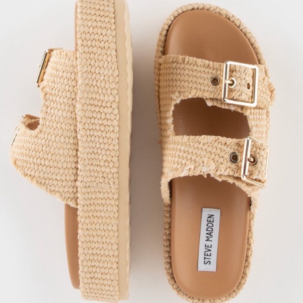 Steve Madden Tan Woven Sandals